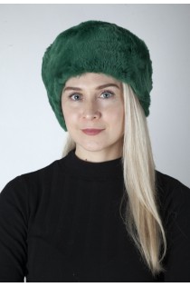 Green rex fur hat